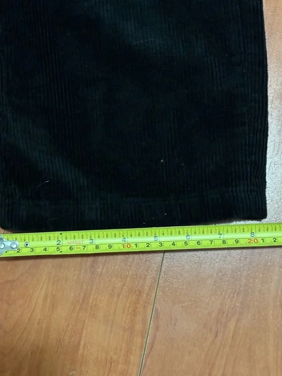 Carhartt WIP Black Corduroy Straight-Leg Pants with Logo Patch - Picture 7 of 7